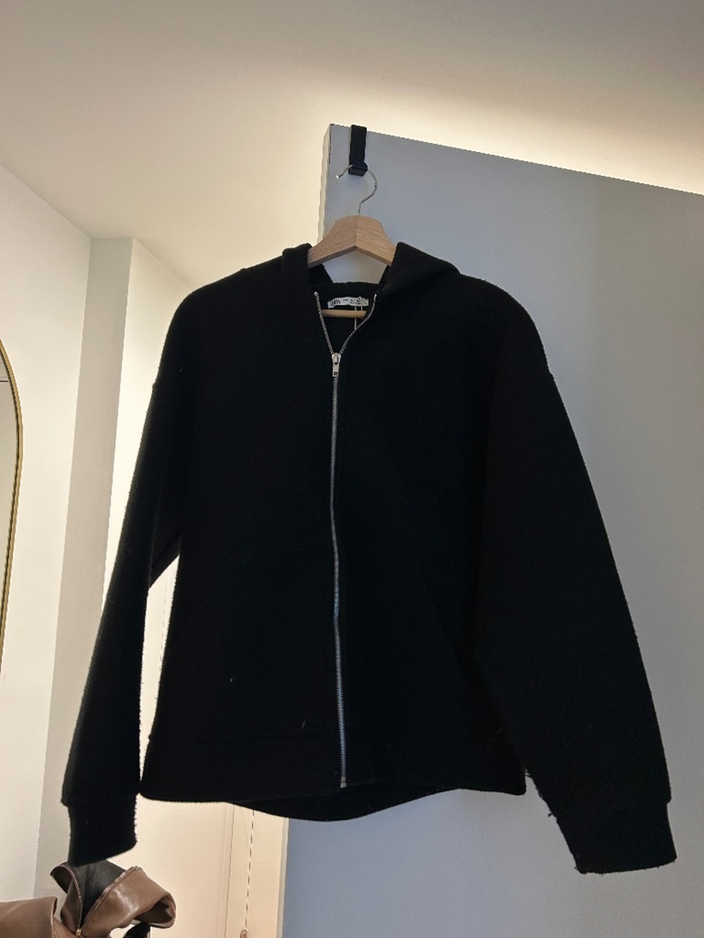 Zara Black Zip UPStructured oversized black zip up.
